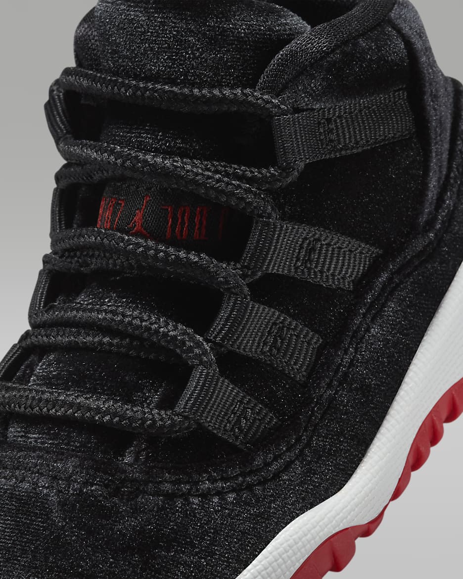 Jordan 11 Retro Bred Velvet Baby Toddler Shoes. Nike
